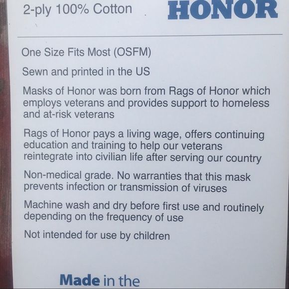 RED USA COTTON FACE COVERING PATRIOTIC 2 ply - Picture 4 of 5